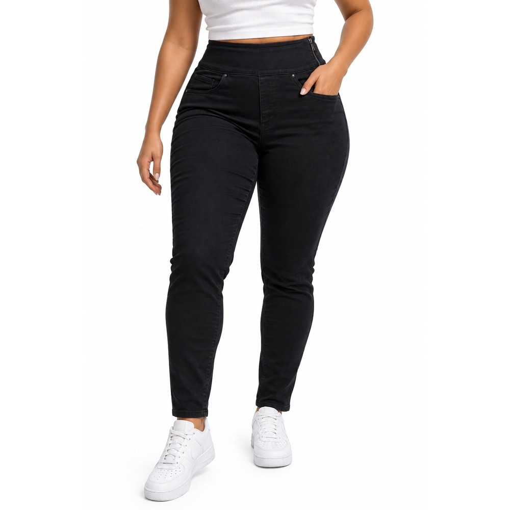 Spanx The Signature Skinny Black High Rise Side Zip Jeans Size 32